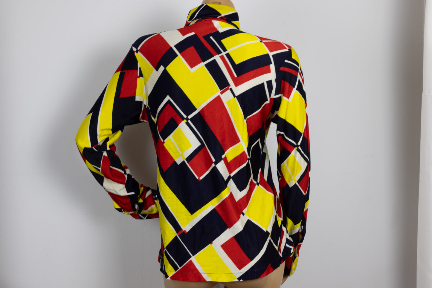 70's Polyester Primary Colour Button Up