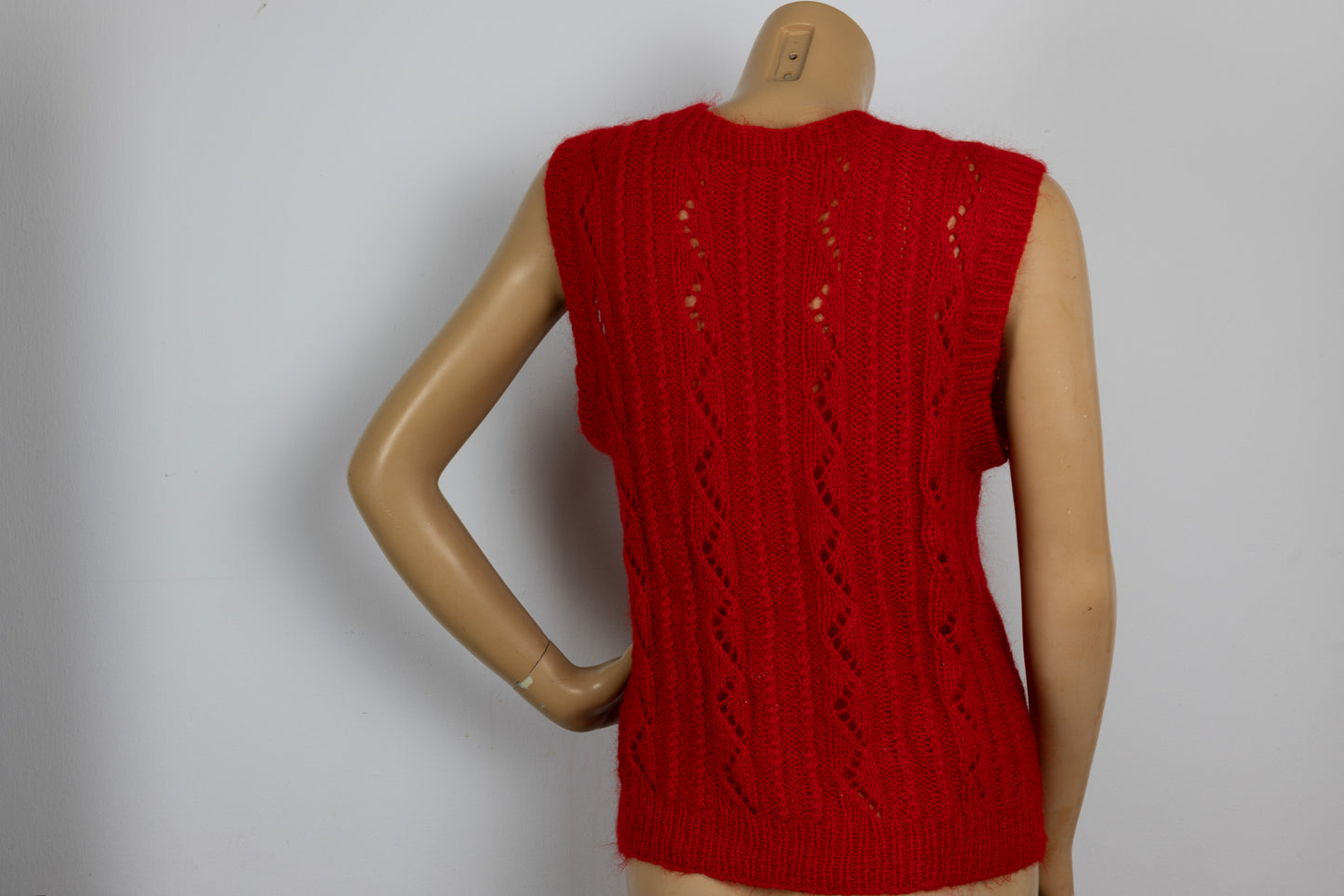 Handmade Red Knit Sweater Vest