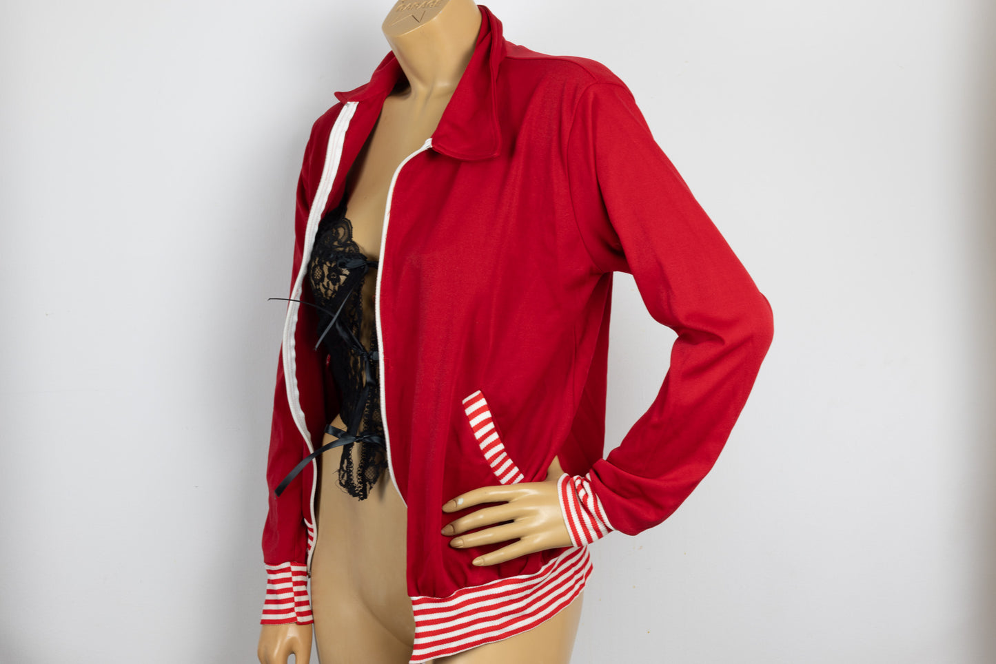 1970's Red Zip Up Track Jacket