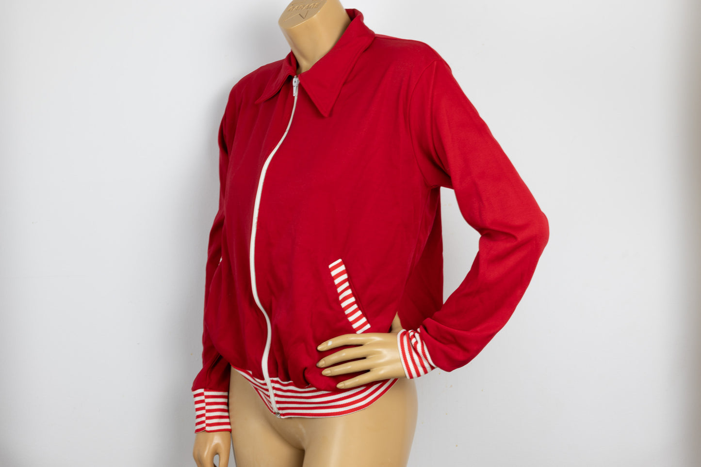 1970's Red Zip Up Track Jacket